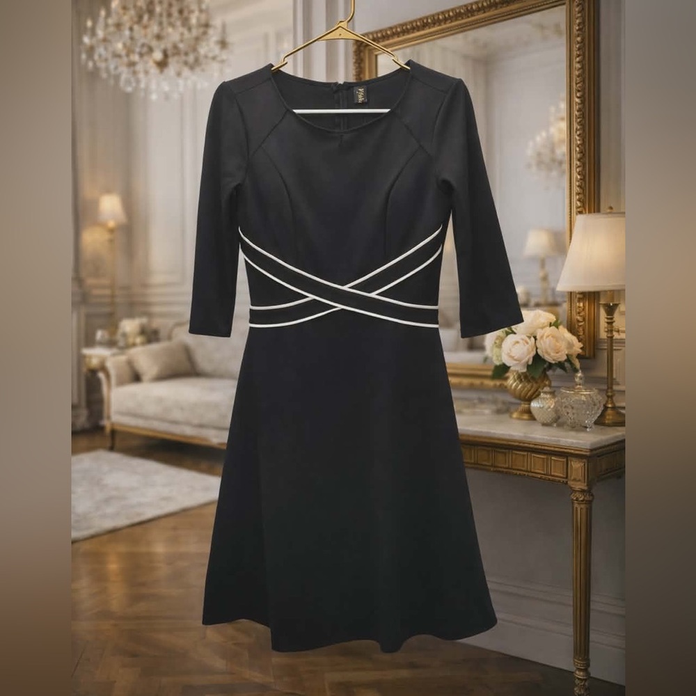 NWT Vfshow Large Black Dress with White Accents